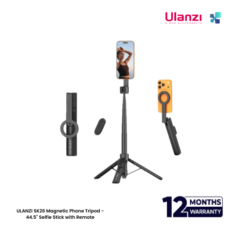 Ulanzi official (63) ULANZI SK26 Magnetic Phone Tripod - 44.5" Selfie Stick with Remote - Image 1