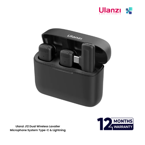 Ulanzi official (76) Ulanzi J12 Dual Wireless Lavalier Microphone System Type-C & Lightning - Image 1